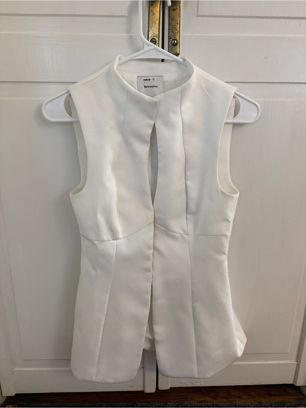 Reformation White Strapless Keyhole Front Dress
